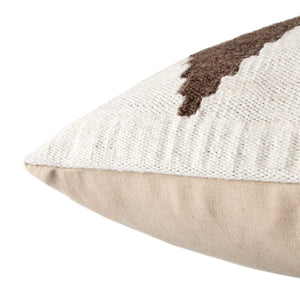 Jaipur Living Jaipur Living Terzan Wool Cotton Geometric Triangle Pillow Cover for Modern Rooms Brown PLC101939