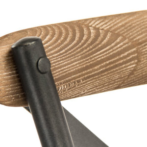 Zentique Zain Top-Grain Leather Bar Stool with Black Iron Frame — Industrial Modern Comfortable Counter Seating PF31 Bar Stool