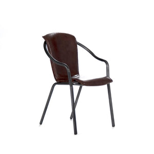 Zentique Graham Iron Chair — Minimalist Industrial Accent Seating, Contoured Comfort, Compact 23"W x 34"H Durable Finish PF7142