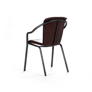 Zentique Graham Iron Chair — Minimalist Industrial Accent Seating, Contoured Comfort, Compact 23"W x 34"H Durable Finish PF7142