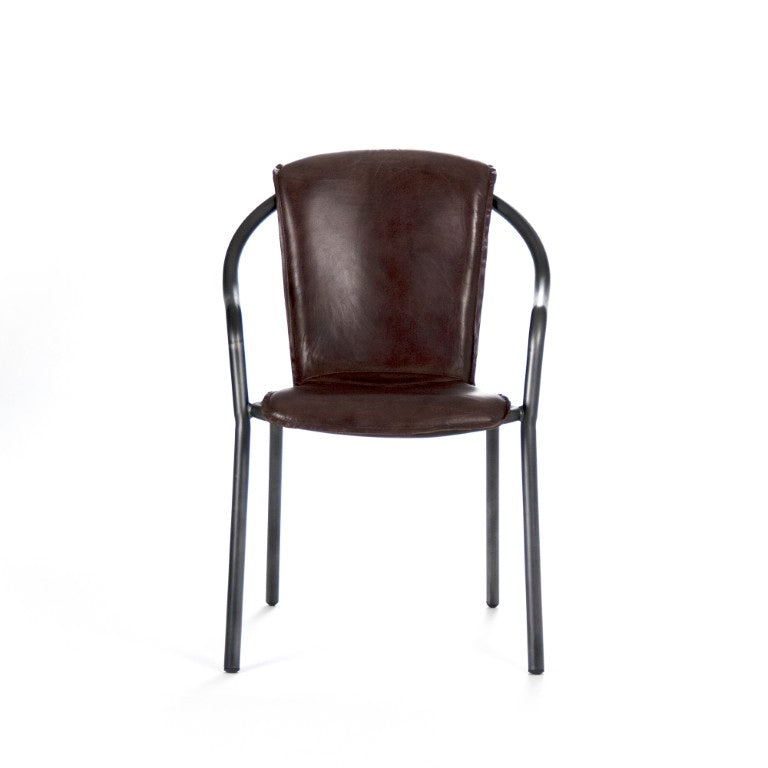 Zentique Graham Iron Chair — Minimalist Industrial Accent Seating, Contoured Comfort, Compact 23"W x 34"H Durable Finish PF7142