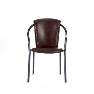 Zentique Graham Iron Chair — Minimalist Industrial Accent Seating, Contoured Comfort, Compact 23"W x 34"H Durable Finish PF7142