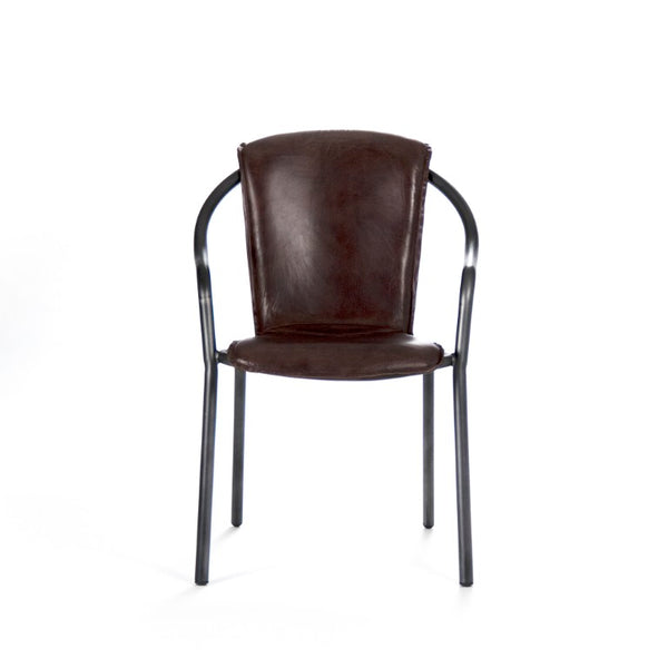 Zentique Graham Iron Chair — Minimalist Industrial Accent Seating, Contoured Comfort, Compact 23"W x 34"H Durable Finish PF7142
