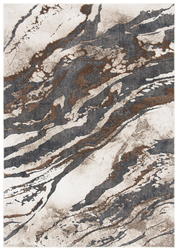 Safavieh Pacific Modern Square Area Rug - Elegant Abstract Design, Durable Comfort For Home & Office Décor Dark Grey ,Beige 47% Polypropylene,53% Polyester Pfc865f-5sq