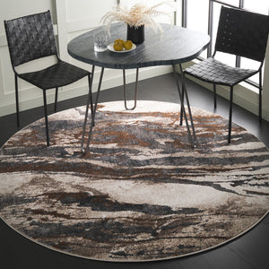 Safavieh Pacific Modern Style Power Loomed Area Rug For Hallway - Soft, Elegant, And Versatile Décor Addition Dark Grey ,Beige 47% Polypropylene,53% Polyester Pfc865f-221