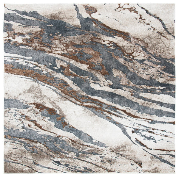 Safavieh Pacific Modern Square Area Rug - Elegant Abstract Design, Durable Comfort For Home & Office Décor Dark Grey ,Beige 47% Polypropylene,53% Polyester Pfc865f-5sq