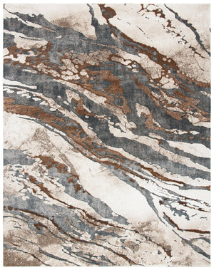 Safavieh Pacific Modern Square Area Rug - Elegant Abstract Design, Durable Comfort For Home & Office Décor Dark Grey ,Beige 47% Polypropylene,53% Polyester Pfc865f-5sq