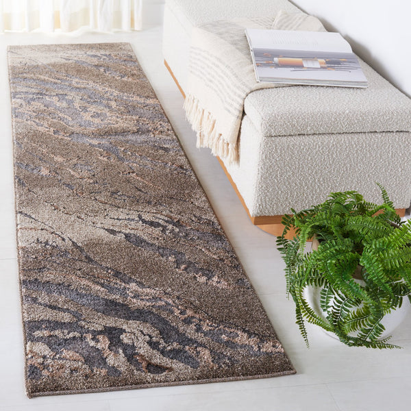 Safavieh Pacific Modern Square Area Rug - Elegant Abstract Design, Durable Comfort For Home & Office Décor Grey ,Brown 47% Polypropylene,53% Polyester Pfc865h-5sq