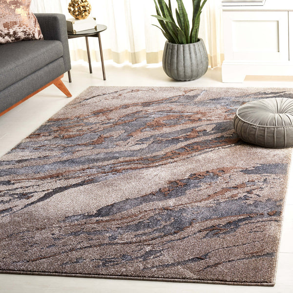 Safavieh Pacific Modern Square Area Rug - Elegant Abstract Design, Durable Comfort For Home & Office Décor Grey ,Brown 47% Polypropylene,53% Polyester Pfc865h-5sq