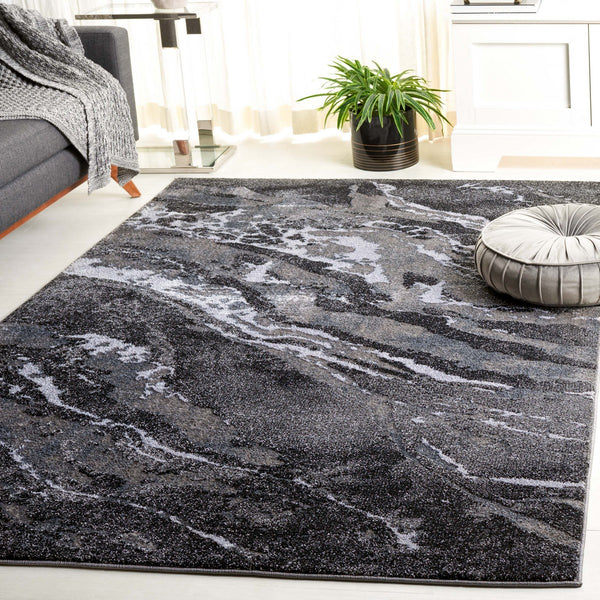 Safavieh Pacific 865 Power Loomed Contemporary Rug Grey / Black PFC865J-9