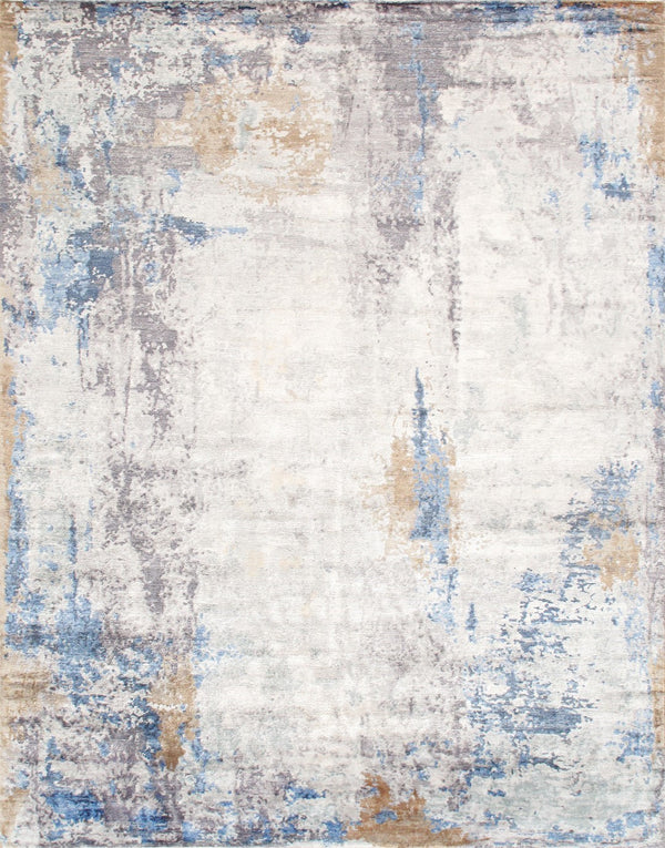 Pasargad Home Modern Collection Hand-knotted Abstract Silk & Wool Area Rug For Elegant Spaces   Pg-1822-14 8x10