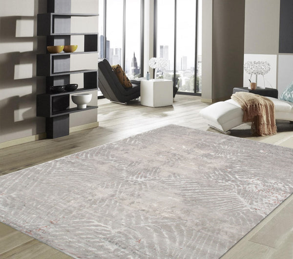 Pasargad Home Modern Collection Hand-knotted Abstract Silk & Wool Area Rug For Elegant Spaces   Pg-1867-4 9x12