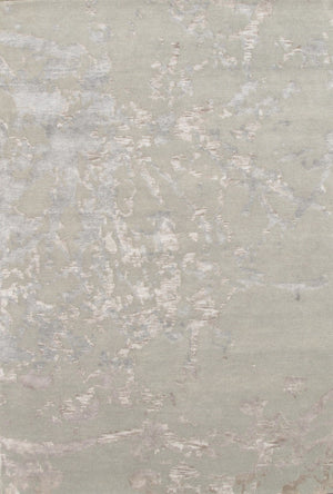 Pasargad Home Modern Collection Hand-knotted Abstract Silk & Wool Area Rug For Elegant Spaces   Pg-567 L.Green 4x6