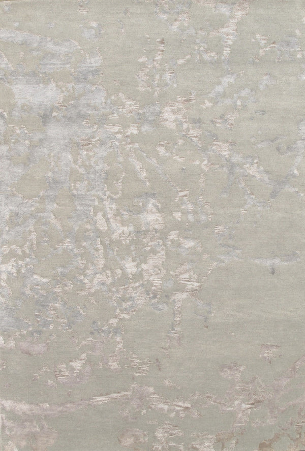 Pasargad Home Modern Collection Hand-knotted Abstract Silk & Wool Area Rug For Elegant Spaces   Pg-567 L.Green 4x6