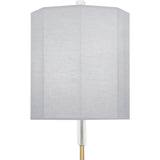 Robert Abbey Kate Table Lamp Modern Brass Finish w/ Clear Crystal Accents Pearl Gray Fabric