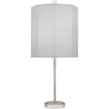 Robert Abbey Kate Table Lamp Polished Nickel Finish w/ Clear Crystal Accents Pearl Gray Fabric