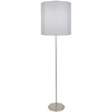 Robert Abbey Kate Floor Lamp Polished Nickel Finish w/ Clear Crystal Accents Pearl Gray Fabric