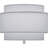 Robert Abbey Decker Table Lamp Polished Nickel Finish Pearl Gray Fabric