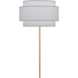 Robert Abbey Decker Floor Lamp Modern Brass Finish Pearl Gray Fabric Shade