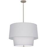 Robert Abbey Decker Pendant Polished Nickel Finish Pearl Gray Fabric Shade