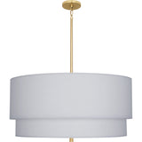 Robert Abbey Decker Pendant Modern Brass Finish Pearl Gray Fabric