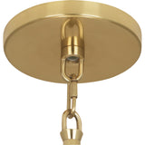 Robert Abbey Decker Pendant Modern Brass Finish Pearl Gray Fabric