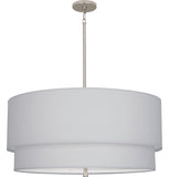 Robert Abbey Decker Pendant Polished Nickel Finish Pearl Gray Fabric