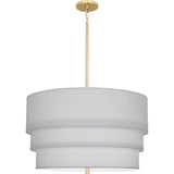 Robert Abbey Decker Pendant Modern Brass Finish Pearl Gray Fabric