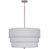 Robert Abbey Decker Pendant Polished Nickel Finish Pearl Gray Fabric