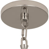 Robert Abbey Decker Pendant Polished Nickel Finish Pearl Gray Fabric