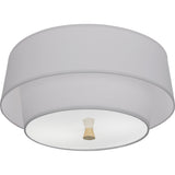 Robert Abbey Decker Flushmount Modern Brass Finish Pearl Gray Fabric