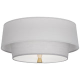 Robert Abbey Decker Flushmount Modern Brass Finish Pearl Gray Fabric