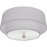 Robert Abbey Decker Flushmount Polished Nickel Finish Pearl Gray Fabric