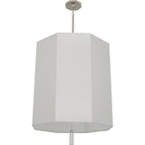 Robert Abbey Kate Pendant Polished Nickel Finish w/ Clear Crystal Accent Pearl Gray Fabric