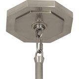 Robert Abbey Kate Pendant Polished Nickel Finish w/ Clear Crystal Accent Pearl Gray Fabric