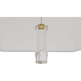 Robert Abbey Kate Pendant Polished Nickel Finish w/ Clear Crystal Accent Pearl Gray Fabric