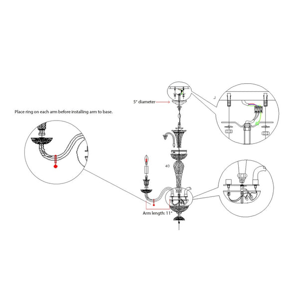 Pasargad Home Exquisite 8-Light Murano-Style Glass Chandelier with Turquoise & Crystal Elegance