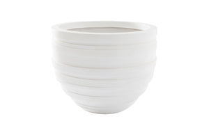 Phillips Collection June Planter - Contemporary Striated Resin Composite for Modern Organic Indoor or Outdoor Spaces White, MD PH100216