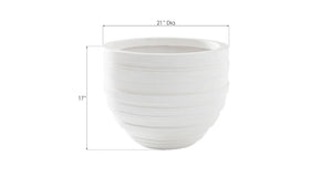 Phillips Collection June Planter - Contemporary Striated Resin Composite for Modern Organic Indoor or Outdoor Spaces White, XS PH100218