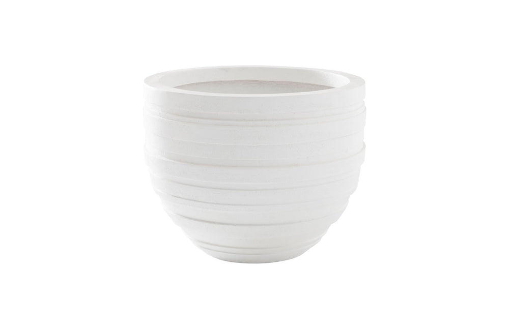 Phillips Collection June Planter - Contemporary Striated Resin Composite for Modern Organic Indoor or Outdoor Spaces White, XS PH100218