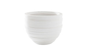 Phillips Collection June Planter - Contemporary Striated Resin Composite for Modern Organic Indoor or Outdoor Spaces White, XS PH100218