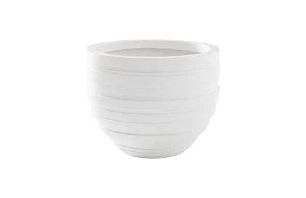 Phillips Collection June Planter - Contemporary Striated Resin Composite for Modern Organic Indoor or Outdoor Spaces White, XS PH100218
