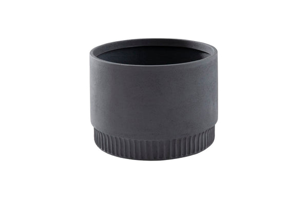 Phillips Collection Harvest Planter - Modern Composite Design with Subtle Dentil Pattern for Stylish Indoor and Outdoor Use Large, Dark Gray PH100219