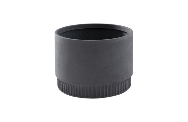 Phillips Collection Harvest Large Composite Resin Planter with Dentil Detail for Modern Outdoor Spaces Dark Gray PH100219