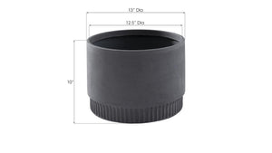 Phillips Collection Harvest Large Composite Resin Planter with Dentil Detail for Modern Outdoor Spaces Dark Gray PH100219