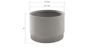 Phillips Collection Harvest Planter - Modern Composite Design with Subtle Dentil Pattern for Stylish Indoor and Outdoor Use Large, Light Gray PH100220