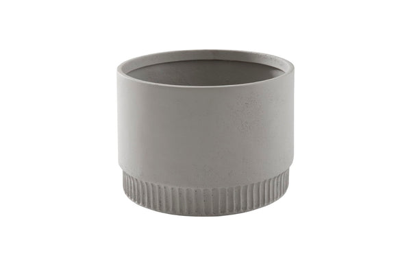 Phillips Collection Harvest Planter - Modern Composite Design with Subtle Dentil Pattern for Stylish Indoor and Outdoor Use Large, Light Gray PH100220