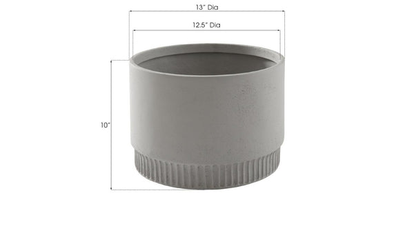 Phillips Collection Harvest Large Composite Resin Planter with Dentil Detail for Modern Outdoor Spaces Light Gray PH100220