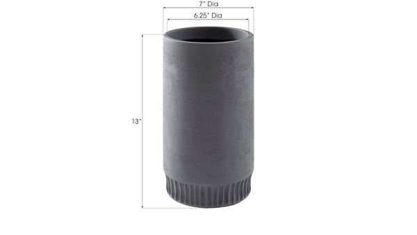 Phillips Collection Harvest Planter - Modern Composite Design with Subtle Dentil Pattern for Stylish Indoor and Outdoor Use Small, Dark Gray PH100221