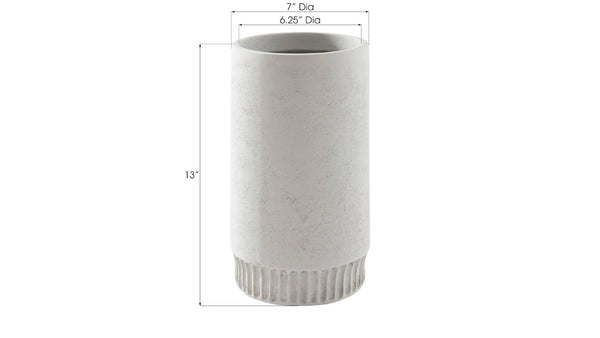 Phillips Collection Harvest Planter - Modern Composite Design with Subtle Dentil Pattern for Stylish Indoor and Outdoor Use Small, Light Gray PH100223